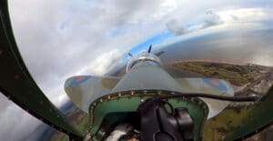 A still from a Spitfire Plane virtual reality experience.